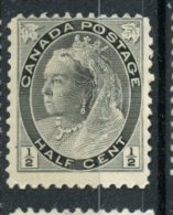 Canada 1898 1/2 Cent Victoria Numeral Issue #74   MH - Nuovi