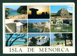 SPAIN  -  Menorca  Multi View  Used Postcard Mailed To The UK  As Scans - Menorca