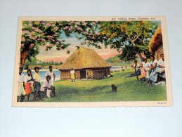 Carte Postale Ancienne : FIDJI , FIJI : Native Village , NADROGA - Fidji