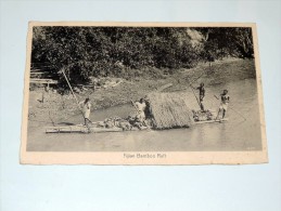 Carte Postale Ancienne : FIDJI , FIJI : Fijian Bamboo Raft , Stamp 1936 - Fiji