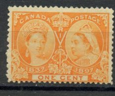 Canada 1897 1 Cent Victoria Jubilee Issue #51  MH - Neufs