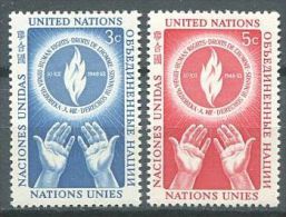 133 NATIONS UNIES 1953 - Main Flamme (Yvert NY 21/22) Neuf ** (MNH) Sans Trace De Charniere - Ungebraucht