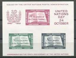 133 NATIONS UNIES 1955 - Charte Des Nations Unies (Yvert NY BF 1)  Neuf ** (MNH) Sans Trace De Charniere - Ungebraucht