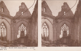 Delcampe - PERONNE (80) - Eglise Saint-Jean-Baptiste (carte Stéréoscopique) - Peronne
