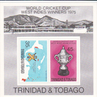 Trinidad & Tobago  1975 World Cricket Cup Souvenir Sheet MNH - Trinidad En Tobago (1962-...)