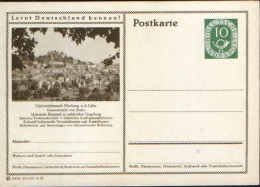 Germany/Federal Republic - Postal Stationery Postcard Unused 1952 - P17,  Universitätsstadt Marburg - Cartoline Illustrate - Nuovi