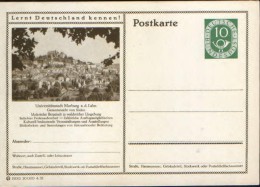 Germany/Federal Republic - Postal Stationery Postcard Unused 1952 - P17,  Universitätsstadt Marburg - Cartes Postales Illustrées - Neuves