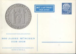 Germany/Federal Republic - Postal Stationery Private Postcard Unused 1958 - PP ,800 Jahre München 1158-1958 - Privatpostkarten - Ungebraucht