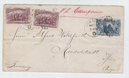 USA/Germany SHIP POST COVER 1894 - Lettres & Documents