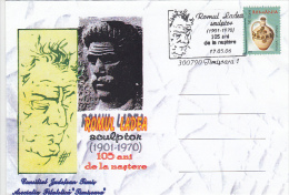 1414- ROMUL LADEA, SCULPTOR, SPECIAL COVER, 2006, ROMANIA - Briefe U. Dokumente