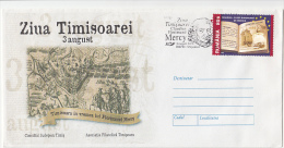 156FM- TIMISOARA- TOWN ANNIVERSARY, SPECIAL COVER, 2010, ROMANIA - Briefe U. Dokumente