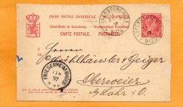 Luxembourg 1898 Card Mailed - Stamped Stationery