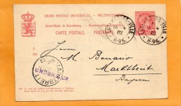 Luxembourg 1902 Card Mailed - Ganzsachen