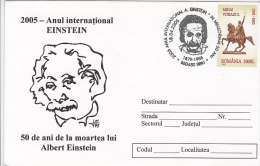 1456- ALBERT EINSTEIN, SCIENTIST, INTERNATIONAL DAY, SPECIAL COVER, 2005, ROMANIA - Albert Einstein