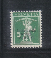 W1858 - SVIZZERA 1918 , Il 5 Cent Verde Linguellato  *  Mint - Oficial