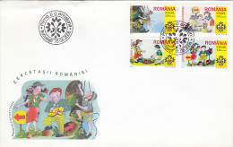 175FM- SCOUTS, SCUTISME, ROMANIAN SCOUTS, COVER FDC, 2005, ROMANIA - Covers & Documents