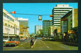 CANADA  -  Edmonton  Looking East On Jasper Avenue  Used Postcard  Mailed To The UK  As Scans - Edmonton