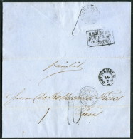 1861 Sweden Germany France ÅNGBÅTSBREV Postage Due Taxe Steamer Rothschild Letter - Prefilatelia