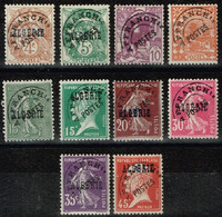 Algérie - 1924 - Y&T - Préoblitérés N° 1 à 10, Neufs Avec Traces De Charnière - Unused Stamps