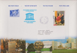 France, Lettre Cartonnée Illustrée De L´UNESCO (sans Utilisation De Timbre De Service), 2002 - Lettres & Documents