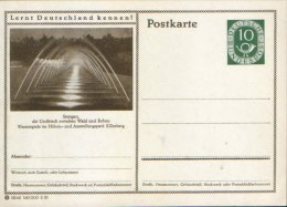 Germany/Federal Republic - Postal Stationery Postcard Unused 1952 -P17,Stuttgart  Wasserspiele Im Hohen - Illustrated Postcards - Mint