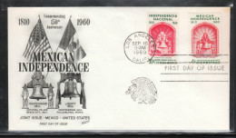 USA 1960, FDC, 150 Jahre Unabhängigkeit Mexicos / USA 1960, FDC, 150th Universary Of Independence Of Mexico - Cactus