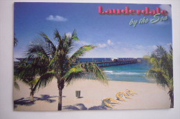 Etat Uni - Floride - Lauderdale ( By The Sea ) Sandy White Beaches And Fishing Pier ( Timbre Philatelique (2 Scann) - Fort Lauderdale