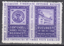 Romania  Centenary Of Romanian Postage Stamps International Expo. Label  Mnh  Very Scarce ! - Neufs