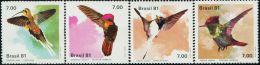BX0446 Brazil 1981 Hummingbird 4v MNH - Ongebruikt