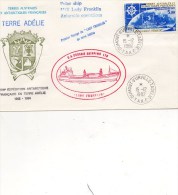 Taaf Terre Adelie Voyage Inaugural Du M V Lady Franklin  Station Dumont D'Urville Lettre De 1983 - Cartas