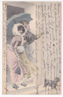 Carte Illustrée Par R.R. Von Wichera - Deux Femmes En Grande Robe Vont Sortir Sous La Pluie, Parapluie, Chien, 1904 - Wichera