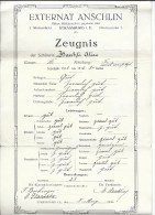 STRASBOURG - Bulletin SCOLAIRE 1916 -  EXTERNAT ANSCHLIN - Diplômes & Bulletins Scolaires