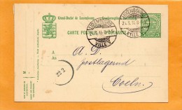 Luxembourg 1911 Card Mailed - Ganzsachen