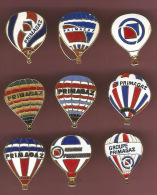 37588-série De 9 Pin's.montgolfière.Ballo N.Aviation Aérostat.Primagaz... - Fesselballons