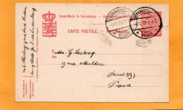 Luxembourg 1920 Card Mailed - Postwaardestukken