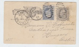 USA/Austria UPRATED POSTAL CARD 1885 - Brieven En Documenten