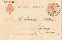 10417. Entero Postal CERVERA (Lerida) 1911. Alfonso XIII Medallon - 1850-1931