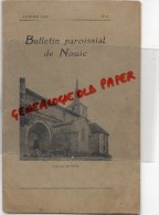 87 - BULLETIN PAROISSIAL DE NOUIC - EGLISE- JANVIER 1928- N° 2-BAPTEME SAUTERAUD- RAYNAUD- QUERIAUD- DECOUX-VILLEGIER- - Limousin