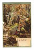 Illustrateur T.Guggenberger // Allégorie " October " (carte Superbe) - Guggenberger, T.