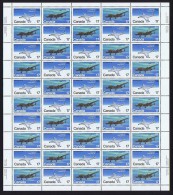 1980  Military Aircraft  SC 873-4 Complete MNH Sheet Of 50 With Inscriptions - Hojas Completas