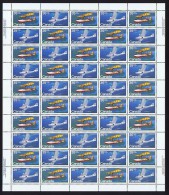 1979   Flying Boats Vickers Vedettee, Consolidated Canso  Sc 845- Se-tenant Complete MNH Sheet Of 50 With Inscriptions - Volledige & Onvolledige Vellen