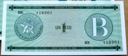 Certificado De Divisa Letra B (Exchange Certificate), Verde, UN (1) PESO, 1985 UNC, CUBA - Kuba