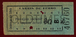 PORTUGAL - BILHETE CARRIS DE FERRO - OLD TRAM TICKET - Europa