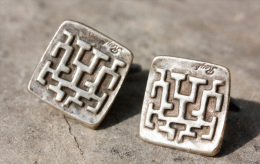 Paire De Boutons De Manchettes Argent 925 Signé Reyt - 9.2gr - Manchette - Cuff Links & Studs