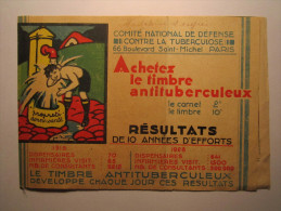 (CR) Carnet Reste Deux Timbres Antituberculeux 1930. Nestlé. Uncemach Strasbourg & Blédine Jacquemaire Villefranche - Tuberkulose-Serien