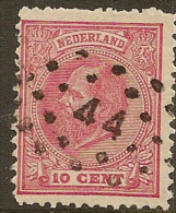 NETHERLANDS 1872 10c P12.5 SG 112 U #ED17 - Gebruikt