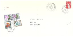 Lettre Taxée, 1981, Affranchie   Sabine De Gandon 1.60Fr, Taxe 2.70Fr, 4 Timbres  FLEUR  /6000 - 1960-.... Briefe & Dokumente