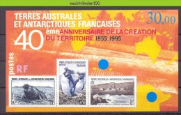 Nbu006 FAUNA VOGELS SEAL BIRDS PENGUIN SEA MAMMALS TAAF TERRES AUSTRALES ET ANTARCTIQUES FRANCAISES 1995 PF/MNH - Faune Antarctique