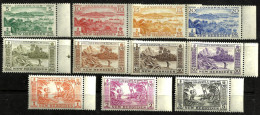 BRITISH NEW HEBRIDES DEFINITIVES LANDSCAPE BOAT SET OF 11 STAMPS 5 CTS-5 FR ISSUED 1957 MUH SG98-108 READ DESCRIPTION !! - Unused Stamps