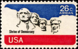 1974 USA Air Mail Stamp Mt. Rushmore National Memorial Sc#c88 Post Famous President Sculpture Washington Lincoln Rooseve - George Washington